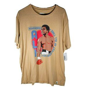 Muhammad Ali "Greatest Of All Time" Graphic T-Shirt NWT Men's Size XXL Tan
